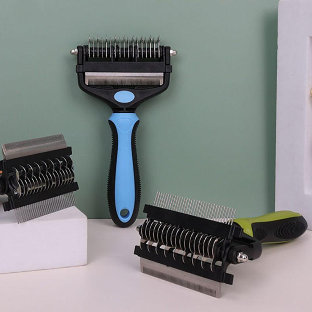 3 In 1 Pet Grooming Combs Fine Comb Teeth Pet Hair Remover Brush Pet Deshedding Brush  Pet Shop