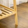 Clothes Rack Wardrobe Coat Stand With 2 Shelves 2 Hooks And 1 Hanging Bar In Bamboo