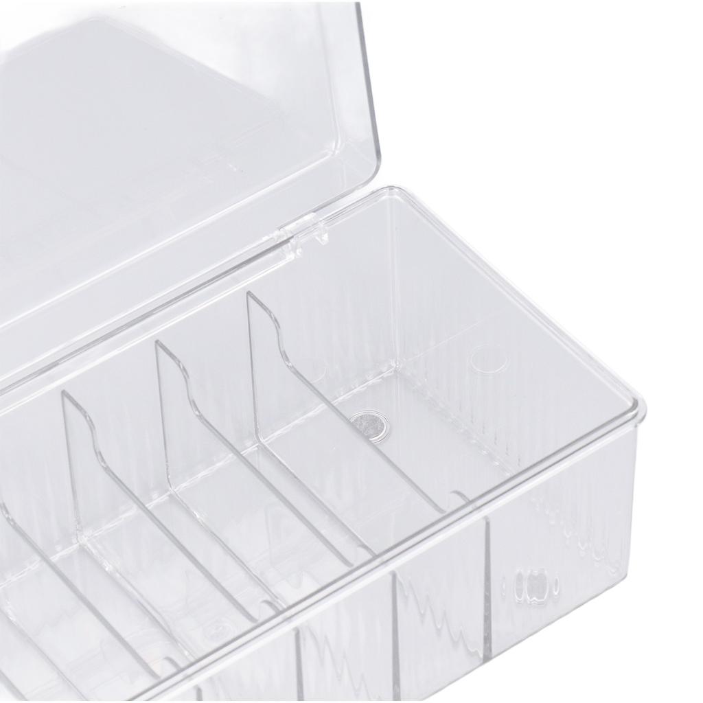 Lash Extension Organizers Storage 6 Compartments Dust Proof Lid Clear Lash Extension Supplies Organizer for Beauty Salon