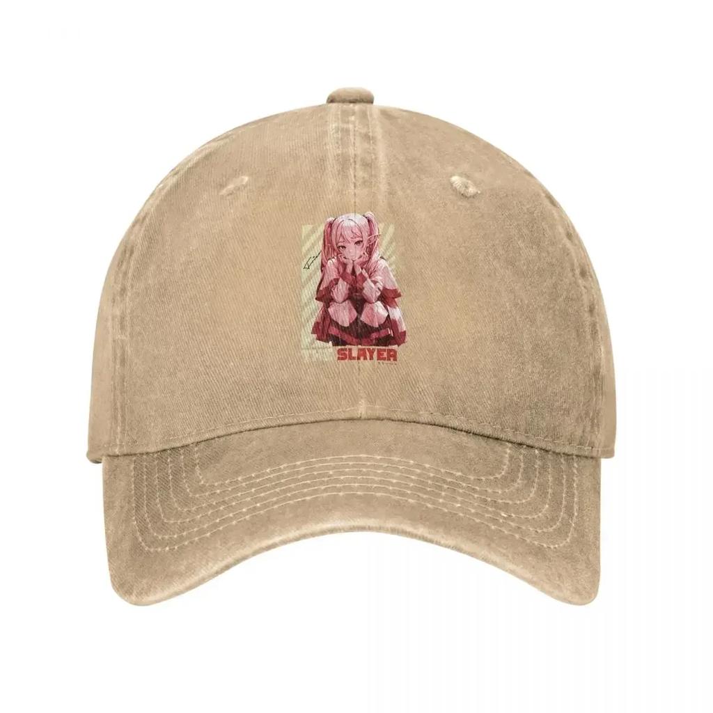 The Slayer Frieren At The Funeral Baseball Cap Vintage Distressed Denim Anime Girl Headwear Unisex Outdoor Unstructured Soft Hat