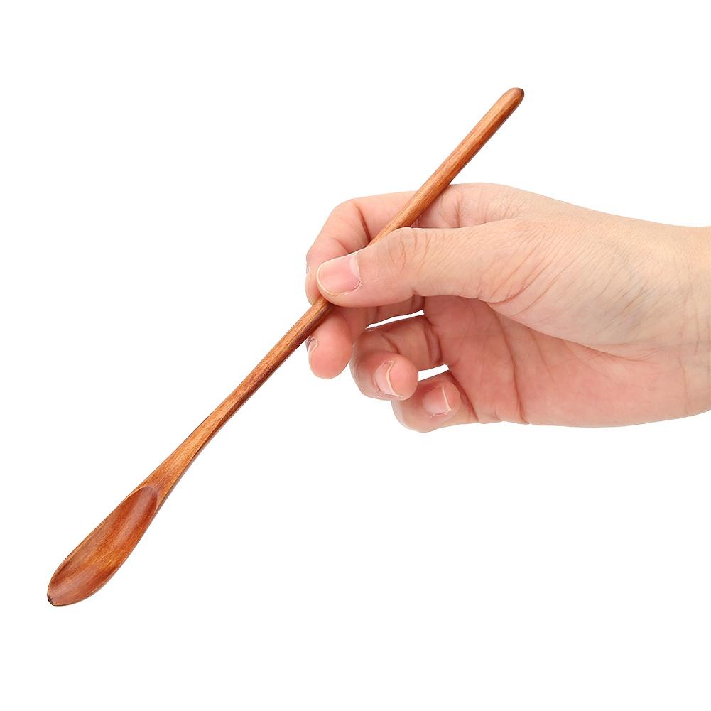 3 ks Dlouhá rukojeť Dřevěná lžíce Sada Káva Mléko Med Míchací Míchací Lžíce Kuchyňské Nádobí