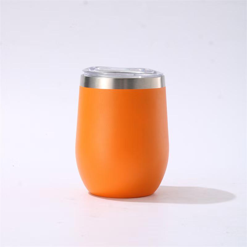 12oz Insulated Eggshell Stainless Steel Wine Glass (U-Shaped, Large Belly)