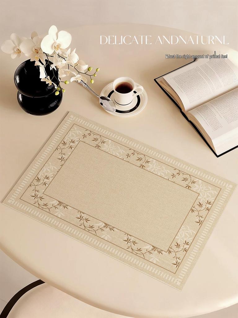 French Vintage PVC Placemat: Luxury Feel, Waterproof, Oil-Proof, Heat-Resistant, Wash-Free Coaster Pad.