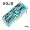 12/20/40pcs Ultimate Hand Tap and Die Set - Complete M3-M12 Screw Thread Plugs, Straight Taper Reamer Tools for DIY Enthusiasts