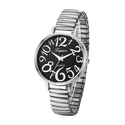 Large Elastic Free Quartz Fashion Gift for Lover Women's Watch, Numbers, Analog, Belt, Size, Simple, Stylish, Watch, Silver, Women's Accessory,