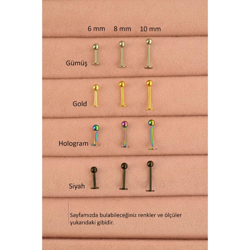 Gold Steel Ball Piercing 8 Mm