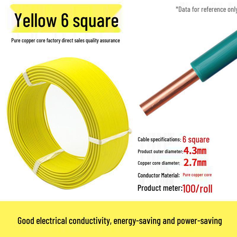 Pure Copper Single Core Electrical Wire, Flame Retardant, 0.5-2.5mm² for Home Decoration
