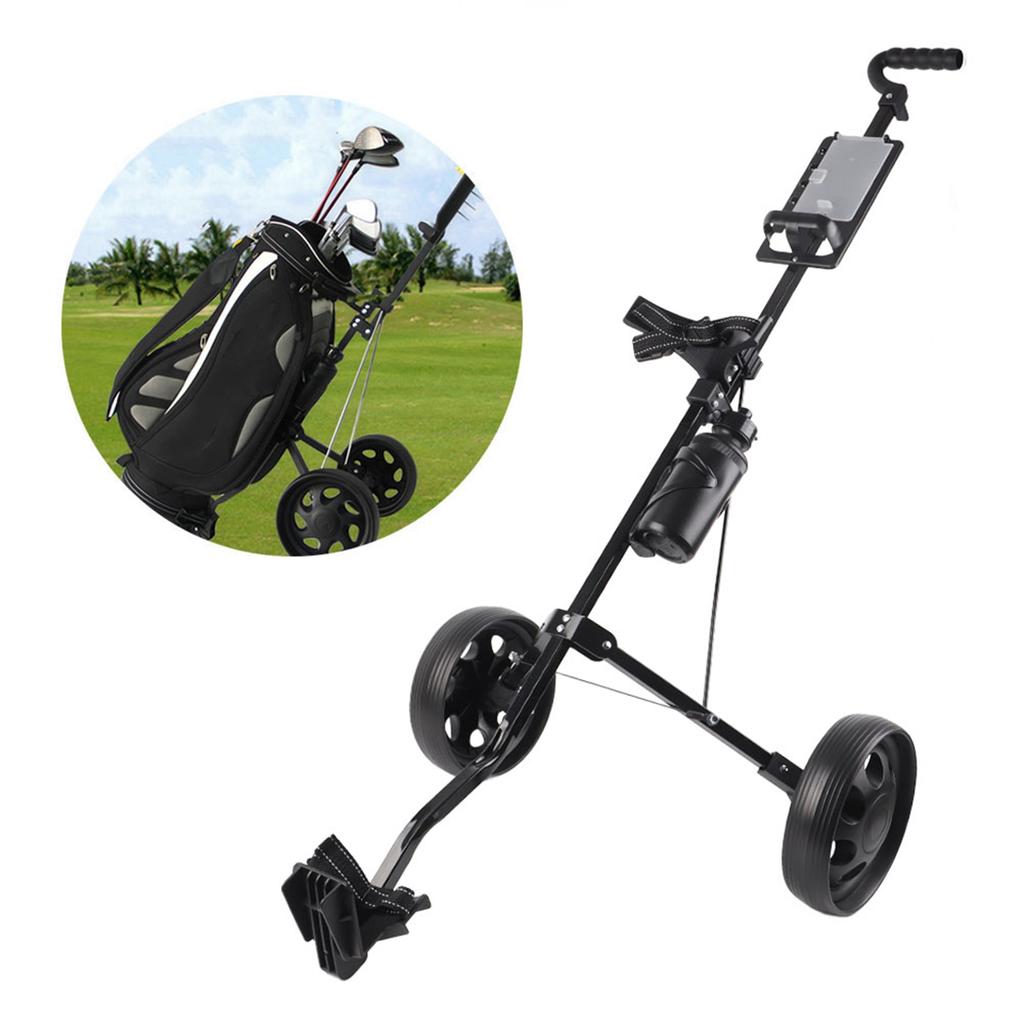 Chariot de golf pliable multifonctionnel 2 ?Équipement de parcours de chariot à roues
