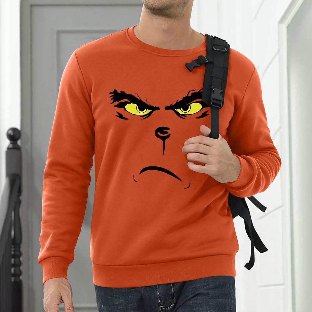 Herr Sweatshirt Julskjorta Långärmad Rolig Helg Crewneck Jul Toppar