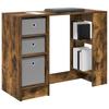 Desk Smoked Oak 100 x 40 x 75 cm Wood Based Material