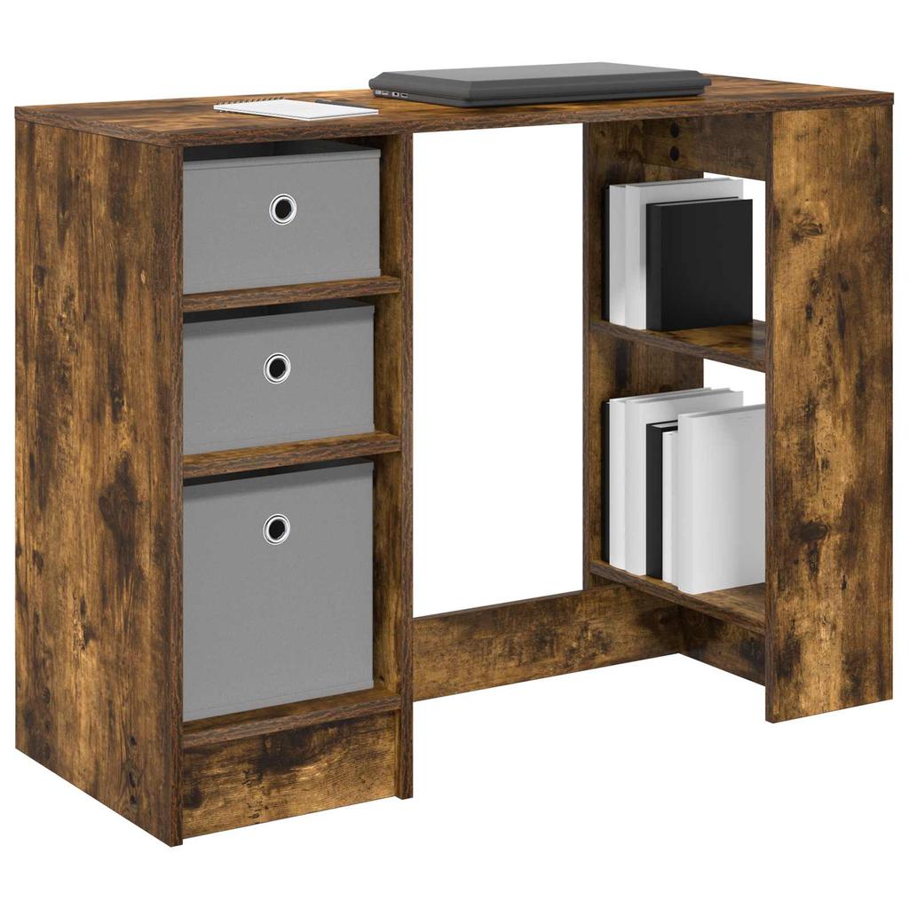 Desk Smoked Oak 100 x 40 x 75 cm Wood Based Material