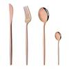 A25F-24Pcs Rose Gold Dinnerware Set Stainless Steel Tableware Set Western Knife Fork Spoon Mirror Flatware Cutlery Set