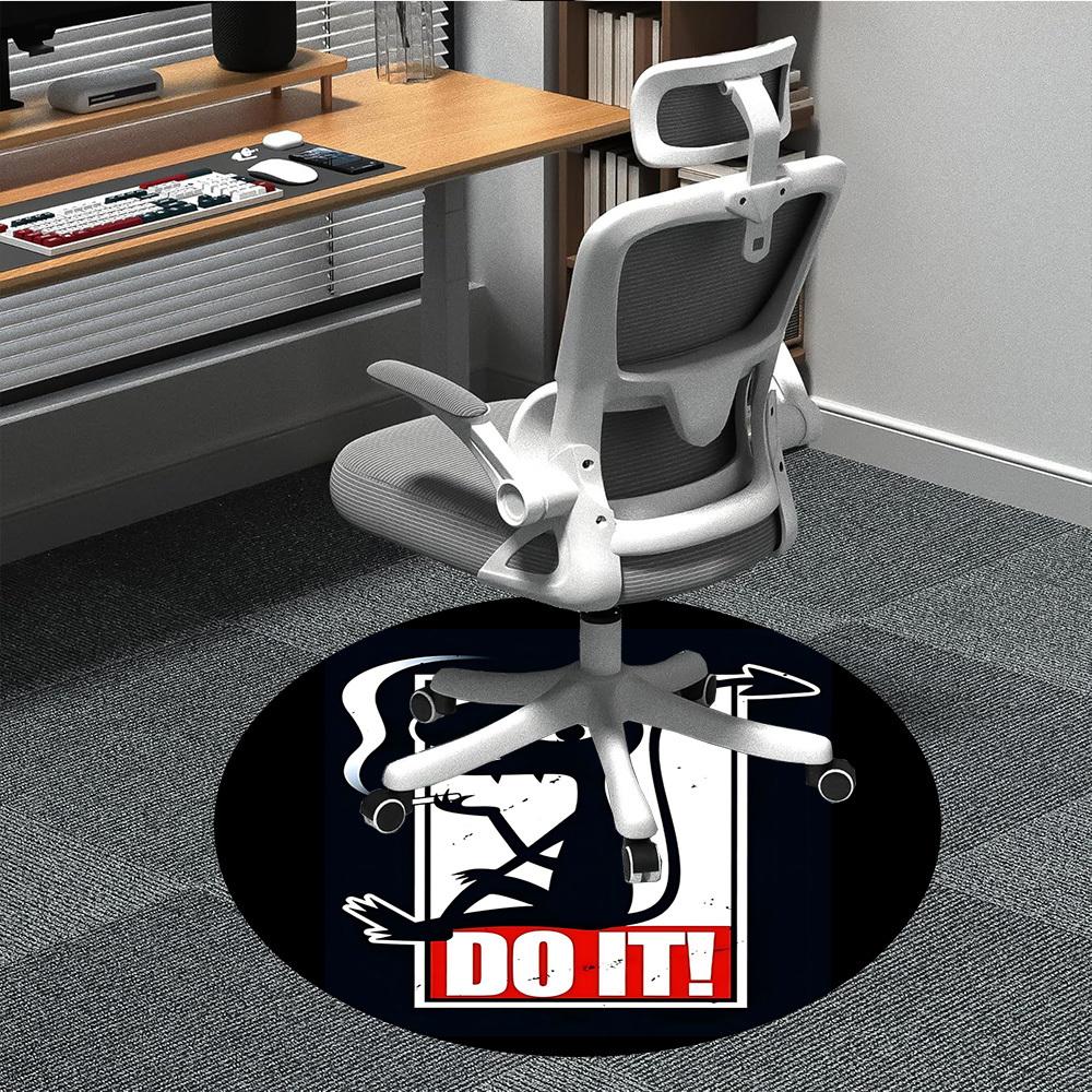 1pc Devil Smoke Office Round Area Rug,  Mat Suitable For Office, Under Office Chairs Bedroom Living Room Home Decor, Room Deco