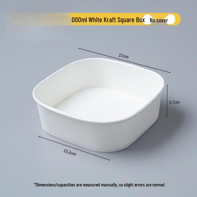 

Yuzhuxun 1000ml White Square Disposable Takeaway Bowl