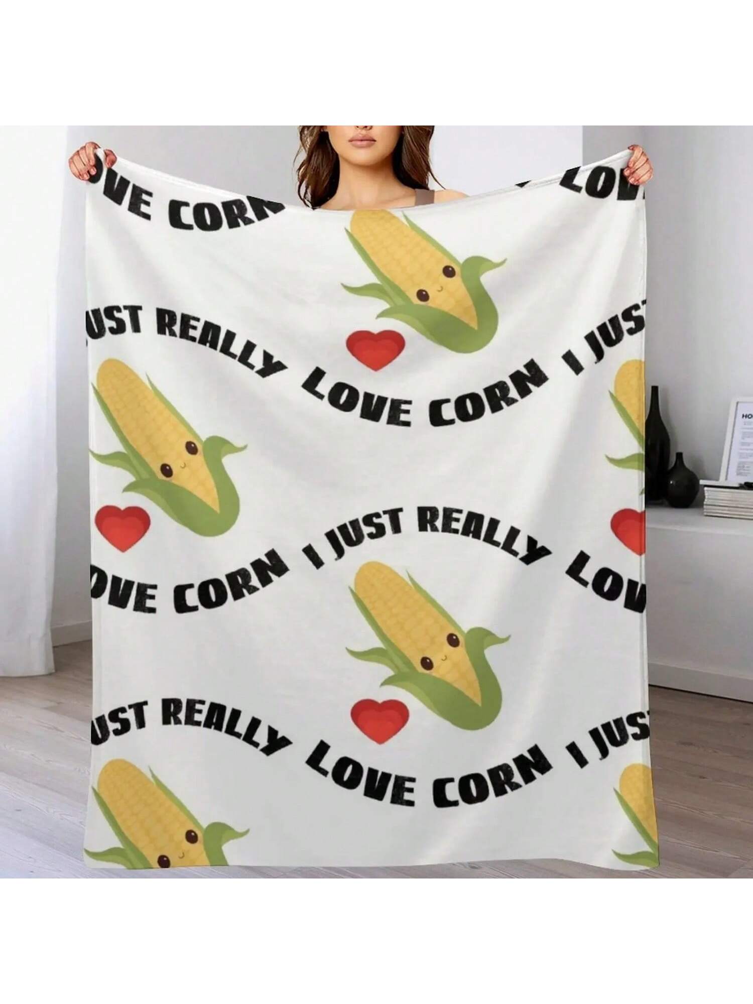 Corn On The Cob, I Just Really Love Corn Throw Blanket  Sofa Summer Comforter Blankets 75X95CM