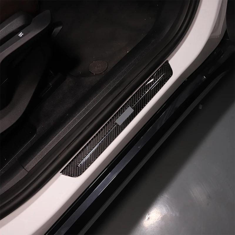 For BMW X1 U10 U11 2023-2024 Soft Carbon Fiber Car Door Sill Threshold Stickers Car Interior Decorative Accessories