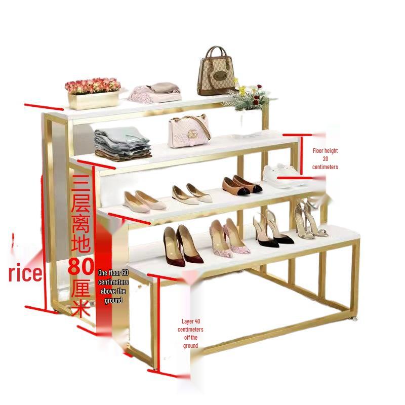 Creative Children's Clothing Display Rack with Faux Marble Waterfall Table