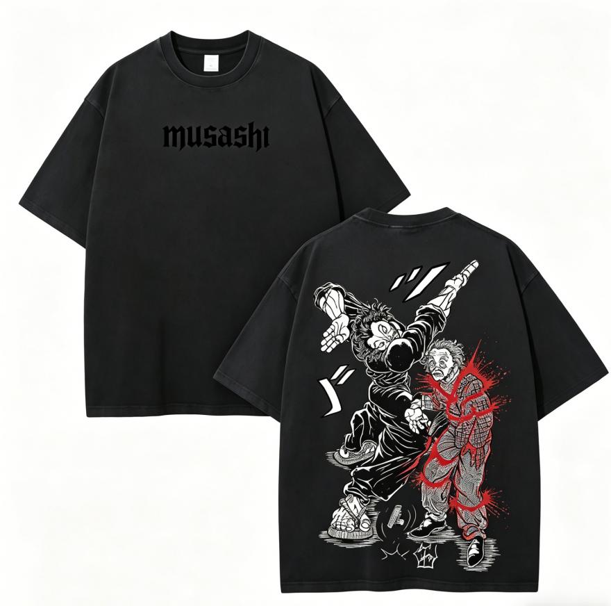 Baki the Grappler Anime Lover Washed T-shirt Year round clothing high quality personality Clothes Plus Size Unisex New Model Couples tee