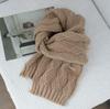 Women's Knitted Wool Blend Winter Scarf - Trendy Korean Style, High-End Cashmere Feel, Versatile for Students