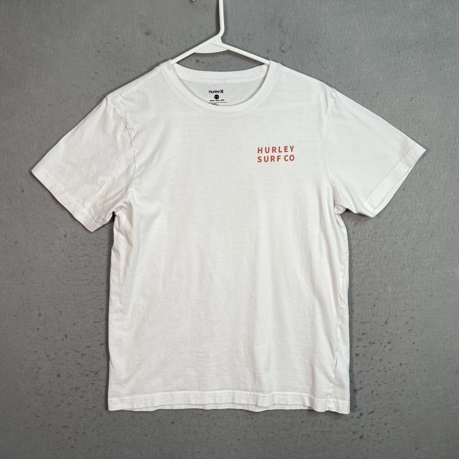 Hurley Surf Co White T-Shirt Medium 100% Cotton Mens 3XL
