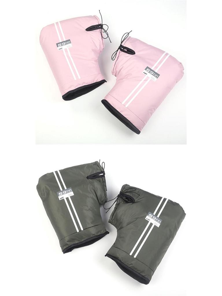 Electric Bicycle Winter Handlebar Cover: Waterproof, Windproof, Thick Fleece Gloves for Cold-Proof Riding