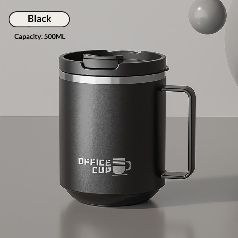 Double Wall Insulated Coffee Mug Scratch Resistant 304 Stainless Steel Coffee Cup with Handle for Office Workplace