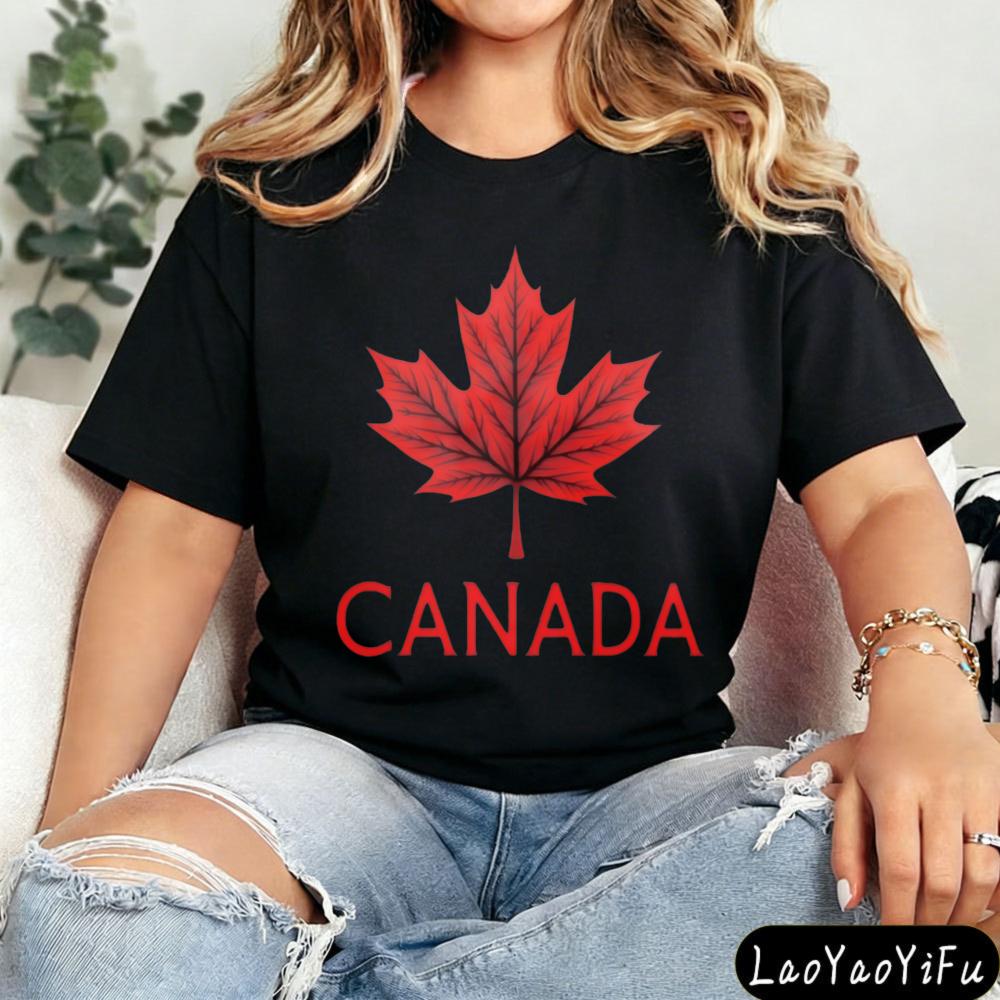 Canada Maple Leaf Print TShirt Canada Pride Shirt Daily Life Casual Unisex Unisex Unisex Cotton Tshirt Canadians Gift Short Sleeve