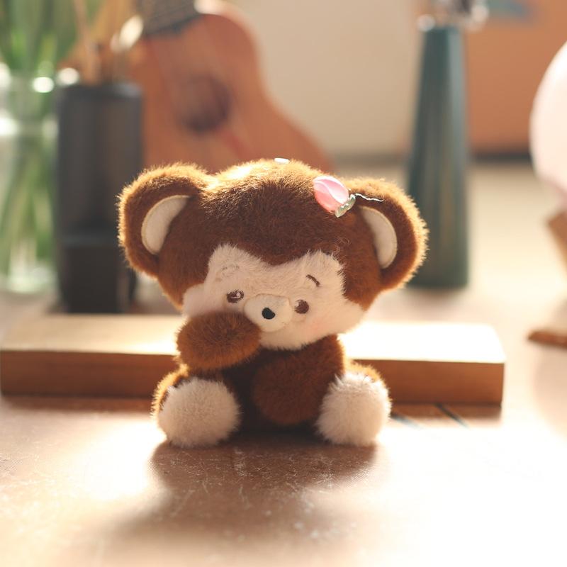 Cute Little Monkey Pendant Plush Toy Doll Cartoon School Bag Hanging Decoration Keychain Doll Doll
