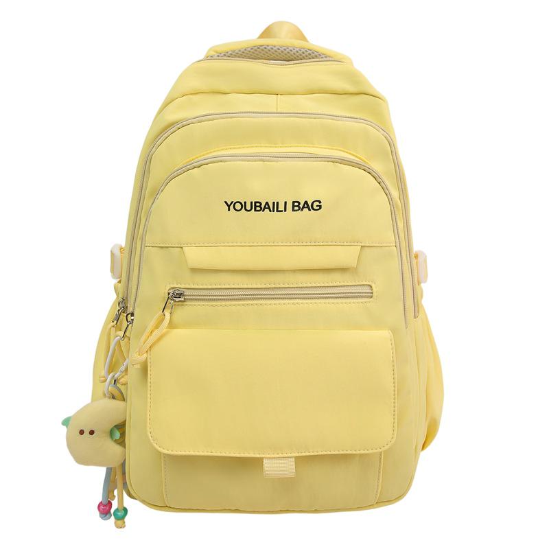 Versatile Candy Color Backpack: Lightweight, Spacious Double Shoulder Bag for Middle and High School Students
