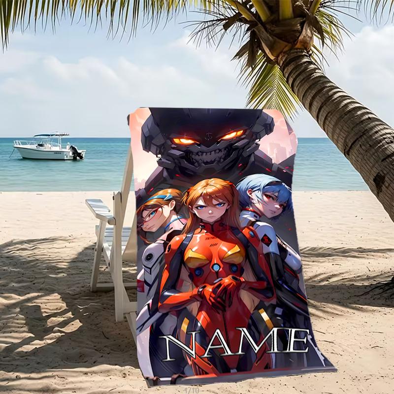 Customizable personalized beach towels Neon Genesis Evangelion themed designs.Suitable for the beach, yoga, sports;ideal as beach accessories
