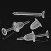 50pcs Invisible Plastic Earrings Blank Pins Stud Tiny Head Findings Back Post Earnuts Pad Nickel