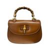New High-end Messenger Bag Retro Simple Bamboo Bag Leather Fashion Saddle Bag Wide Shoulder Strap Single Shoulder Handbag