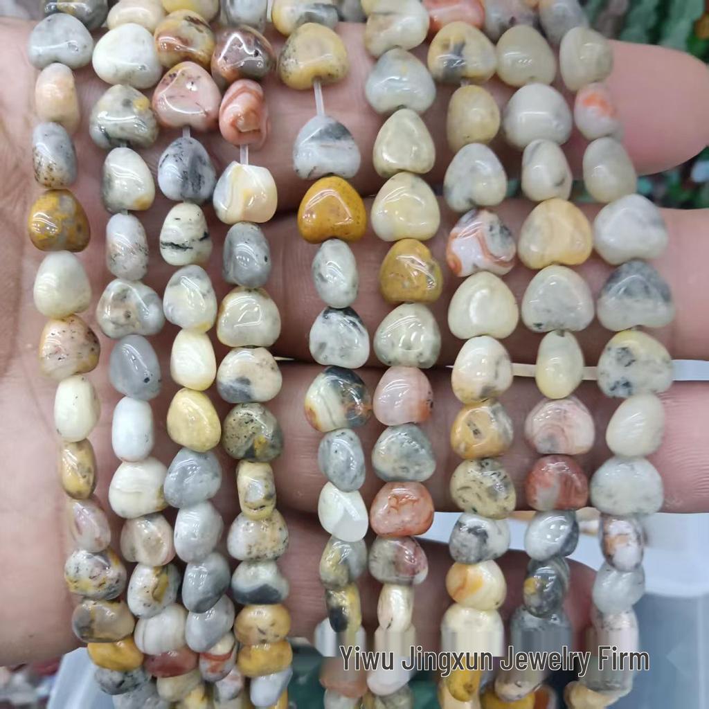 Heart-Shaped Crystal Agate Beads for DIY Jewelry and Clothing Accessories