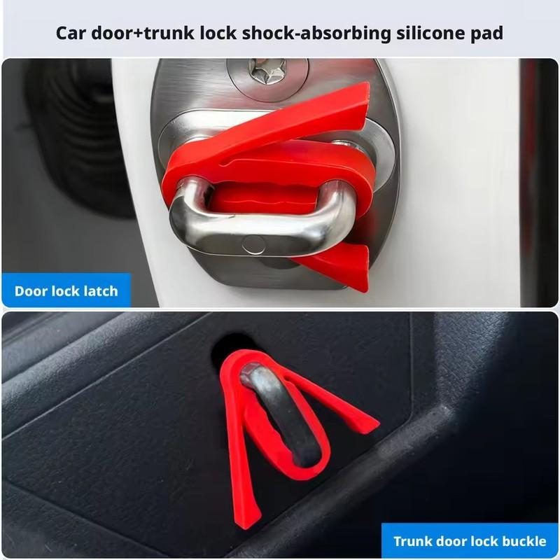 Silicone Car Door Latch Covers 4 Piece Shock Absorption Pad Noise Reduction Car Silicone Door Latch Protective Cover for Suv