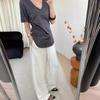 Slack Linen Wide-leg Pants Summer Loose Versatile Drawstring Straight White Casual Trousers Korean Fashion