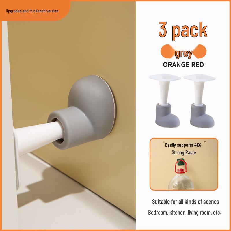 Silicone Anti-Collision Door Wedge with Round-Head Magnet, No-Drill Silent Door Stopper for Bathroom