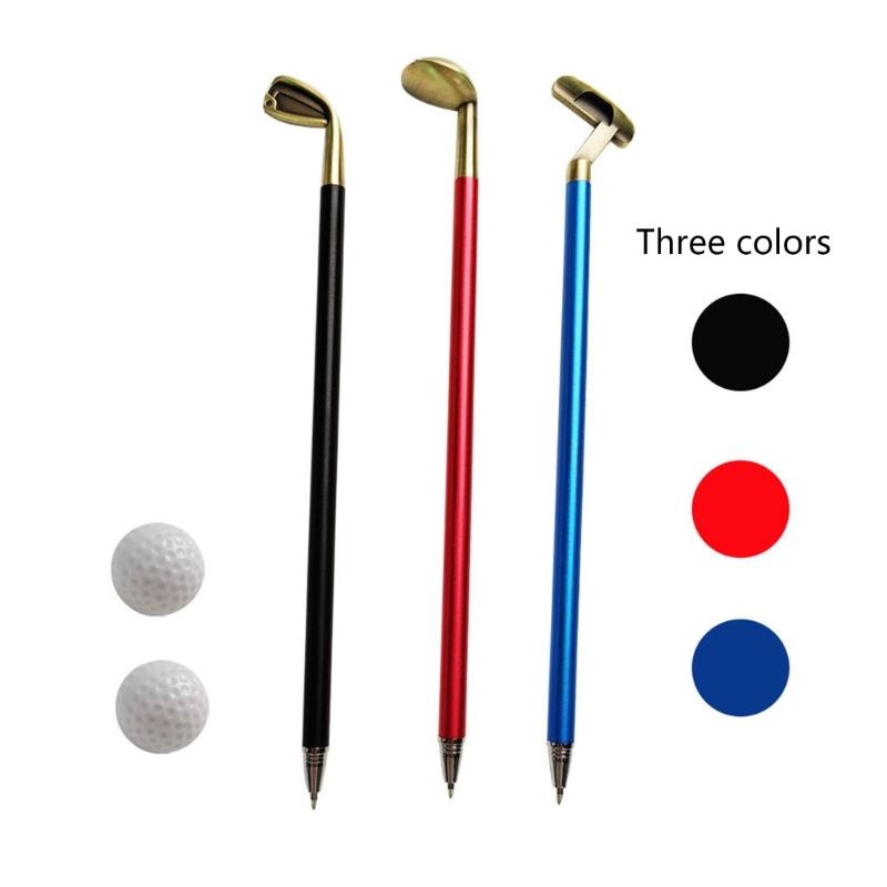 Golf Pen Set Desk Sports Game Mini Desktop Golf Ball Pen Golf Gift