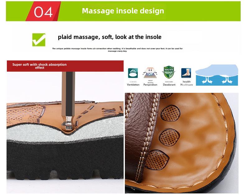 Pánské kožené sandály na léto 2025 - Ležérní plážová obuv a módní pantofle