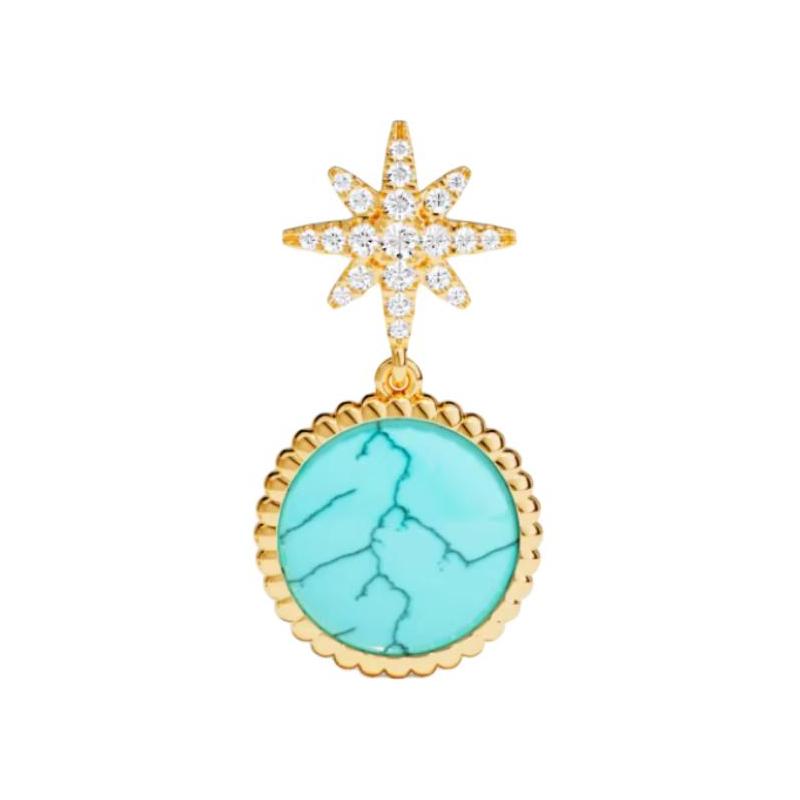 APM Monaco Six-pointed Star Design Earrings for Women, Lake Blue YE16660XTU