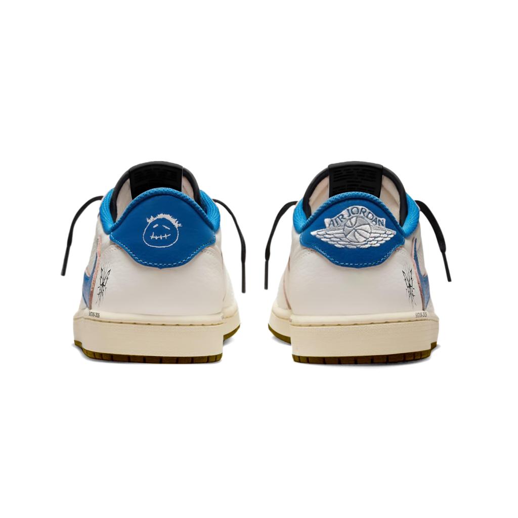 Travis Scott X Jordan Air Jordan 1 Scarpe da Basket Vintage Donna Low top Blu DZ4137-700(Team1897-)