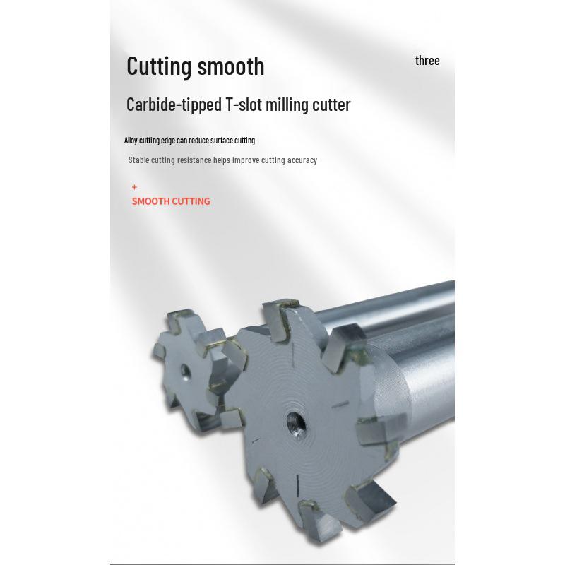 Carbide-Tipped Straight Shank T-Slot Cutter, Diameter 22-25mm (Sizes: 3X, 4X, 5X, 6X, 8X, 10X, 12X, 14X).