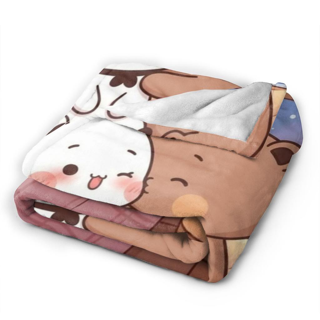 Cute Bear Bubu Dudu Fleece Blanket Novelty Throw Blankets For Home 150*125Cm Plush Thin Quilt