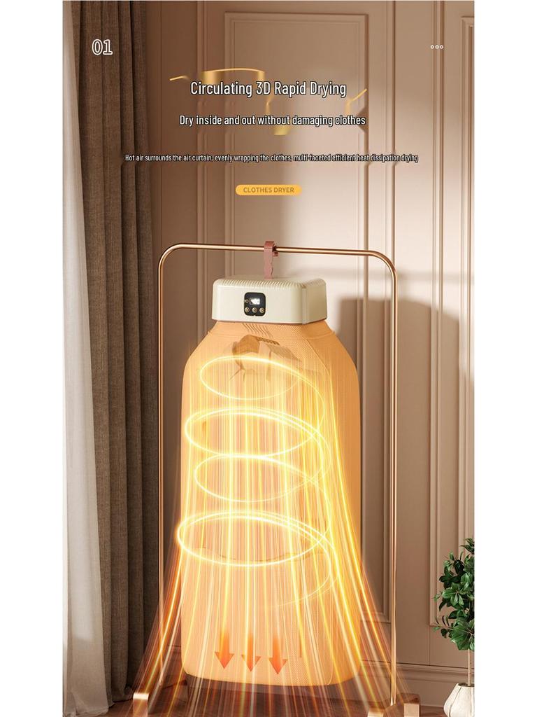 Portable Automatic Clothes Dryer for Travel and Home