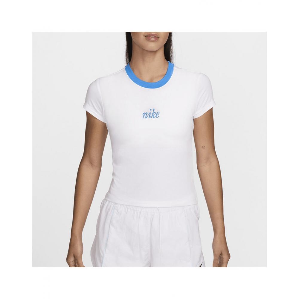

Футболка Nike Chill KniT Women S Slim Crop Hf8820 100 white light photo blue/80