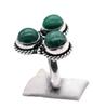 Malachite Natural Gemstone Antique Silver Plated Ring US Size-6.75 R 5342
