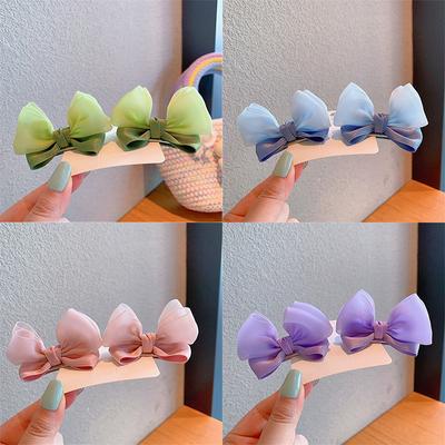 2 STÜCKE Neue Mode Frisches Garn Dreidimensional Schleife Niedliche Haarspangen Mädchen Haarnadeln Haaraccessoires Haarspangen Kinder Kopfschmuck