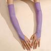 50cm Sun Protection Women Gloves Stretchy Sheer Mesh Gloves Fashion Long Fingerless Gloves  Wedding