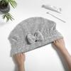 Dry Bamboo Charcoal Fiber Absorbent Anti-bacterial Hair Drying Cap Turban Wrap Bath Hat Towel Cap
