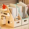Reading Stand Multi-Grid Desktop Organizer with Elevated Base Rounded Corners to Prevent Book Tipping Macaron Colors for Kids Study Desk Accessory
