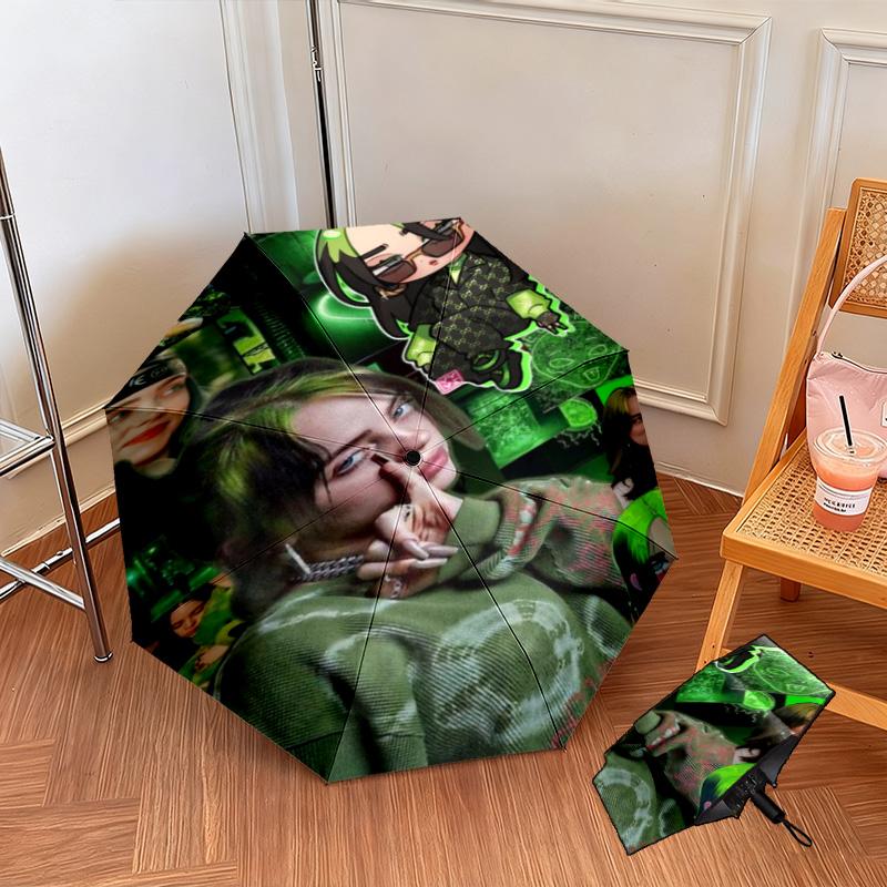 1PC Billie eilish Automatic Umbrella - Suitable Travel Outdoor Portable Umbrella Birthday Gift Daily Essentials